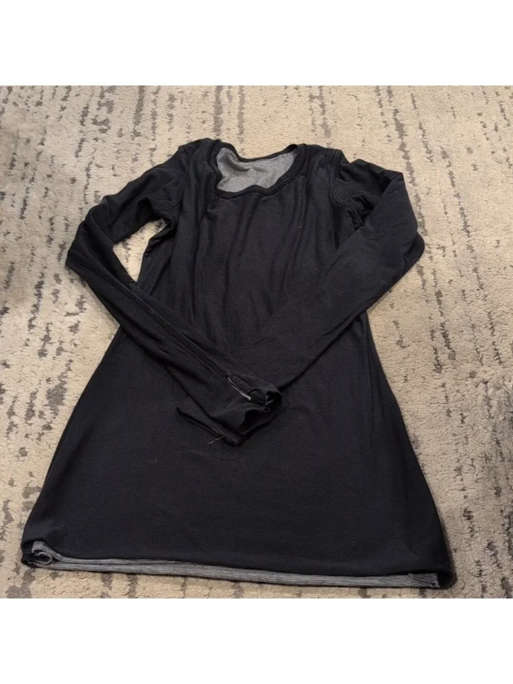 Lululemon Every Yogi Long Sleeve Wee Stripe White Black / Black